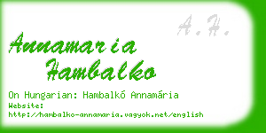 annamaria hambalko business card