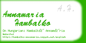 annamaria hambalko business card